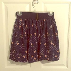 floral high waisted skirt